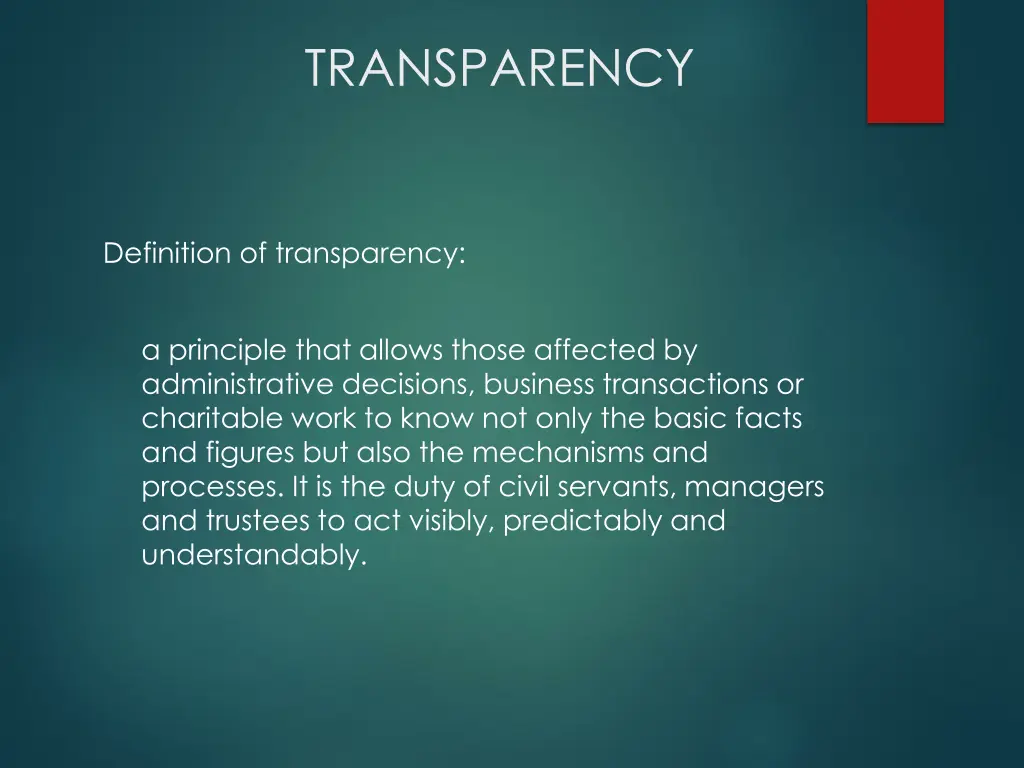 transparency
