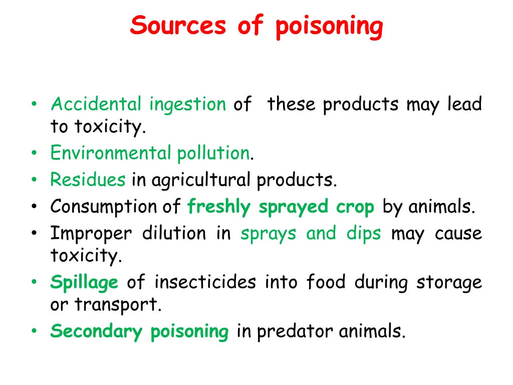 sources of poisoning