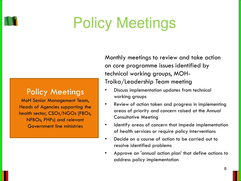 policy meetings