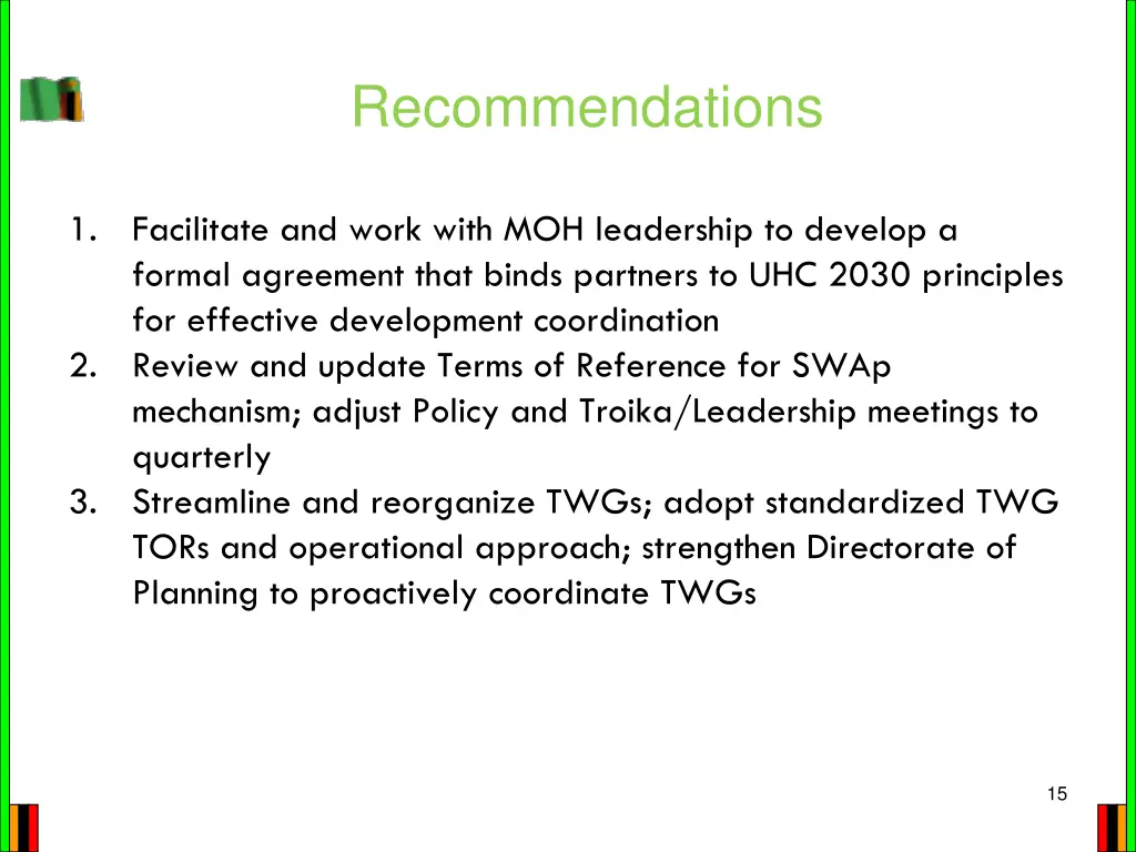 recommendations