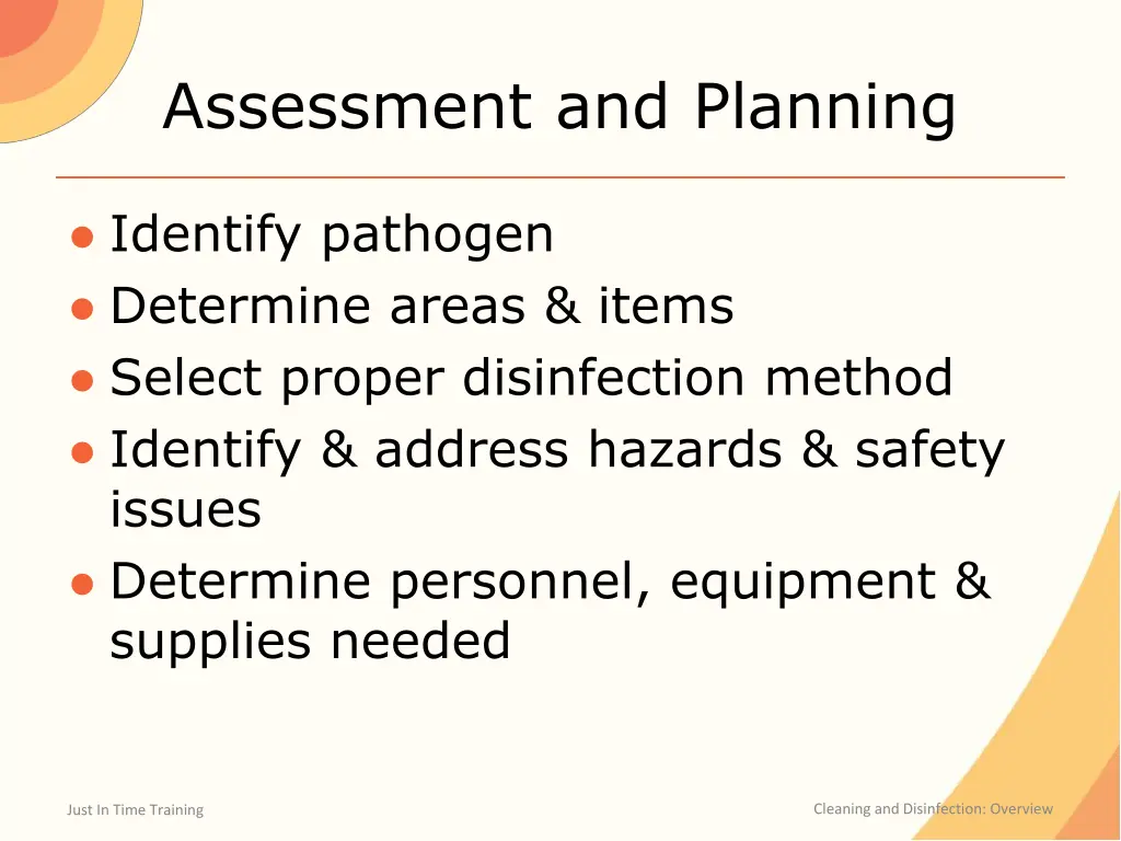 assessment and planning
