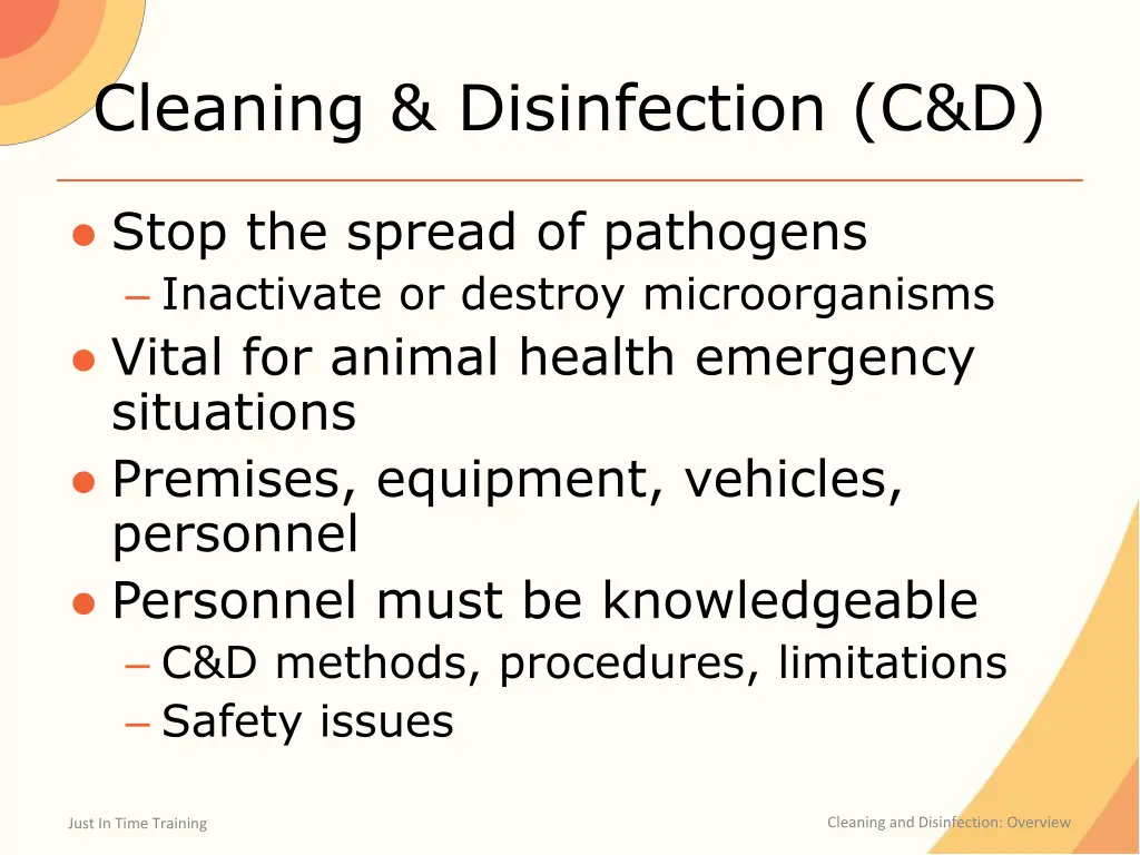 cleaning disinfection c d
