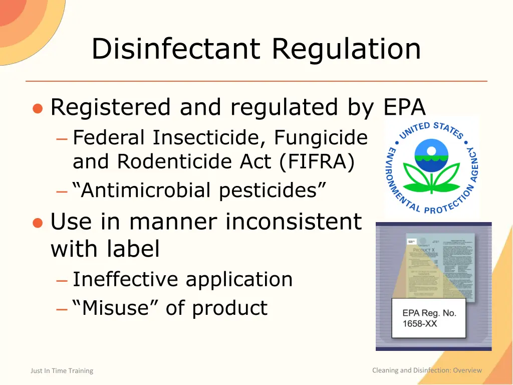 disinfectant regulation