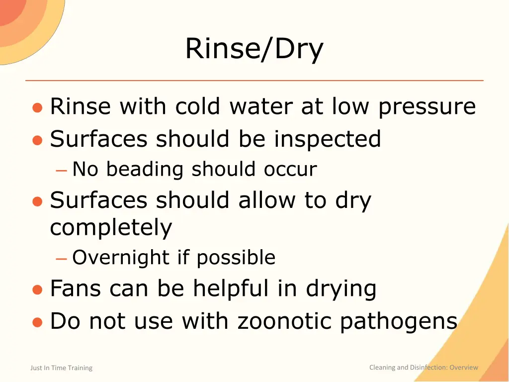 rinse dry
