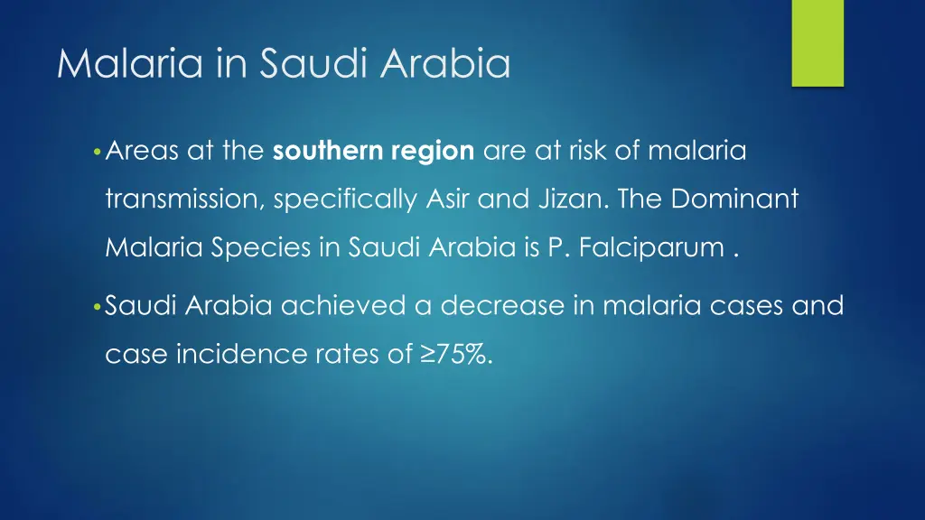 malaria in saudi arabia