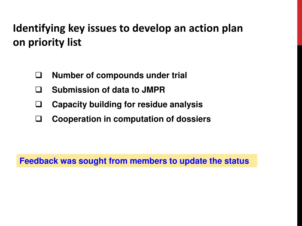 identifying key issues to develop an action plan