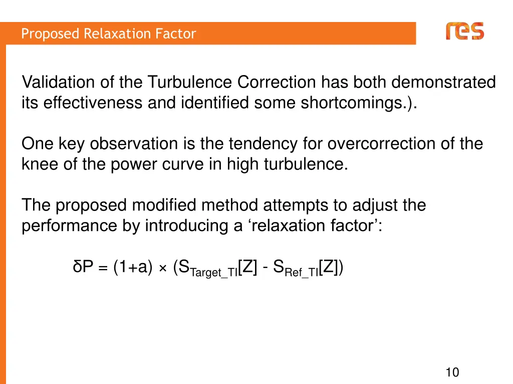 proposed relaxation factor