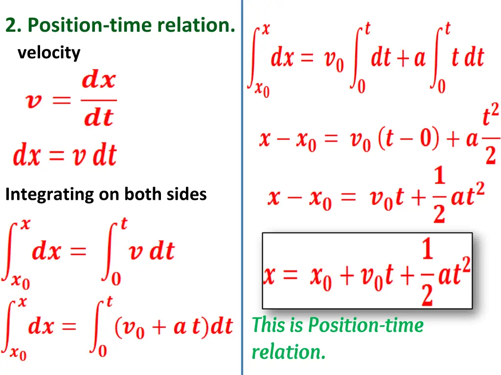 2 position time relation 1