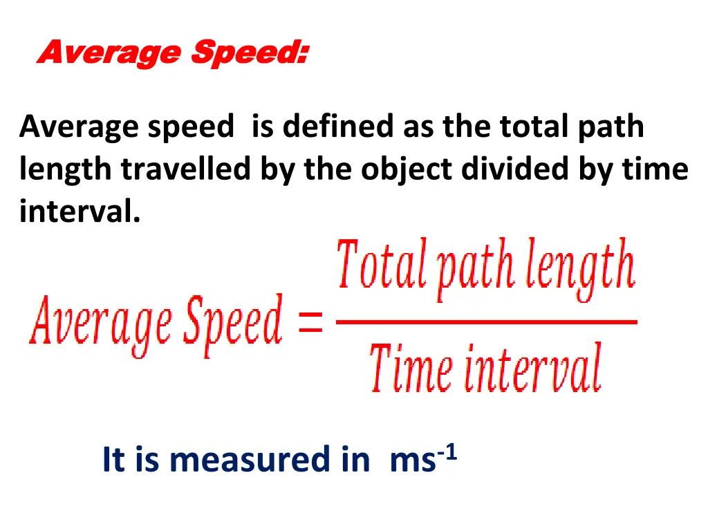 average speed average speed