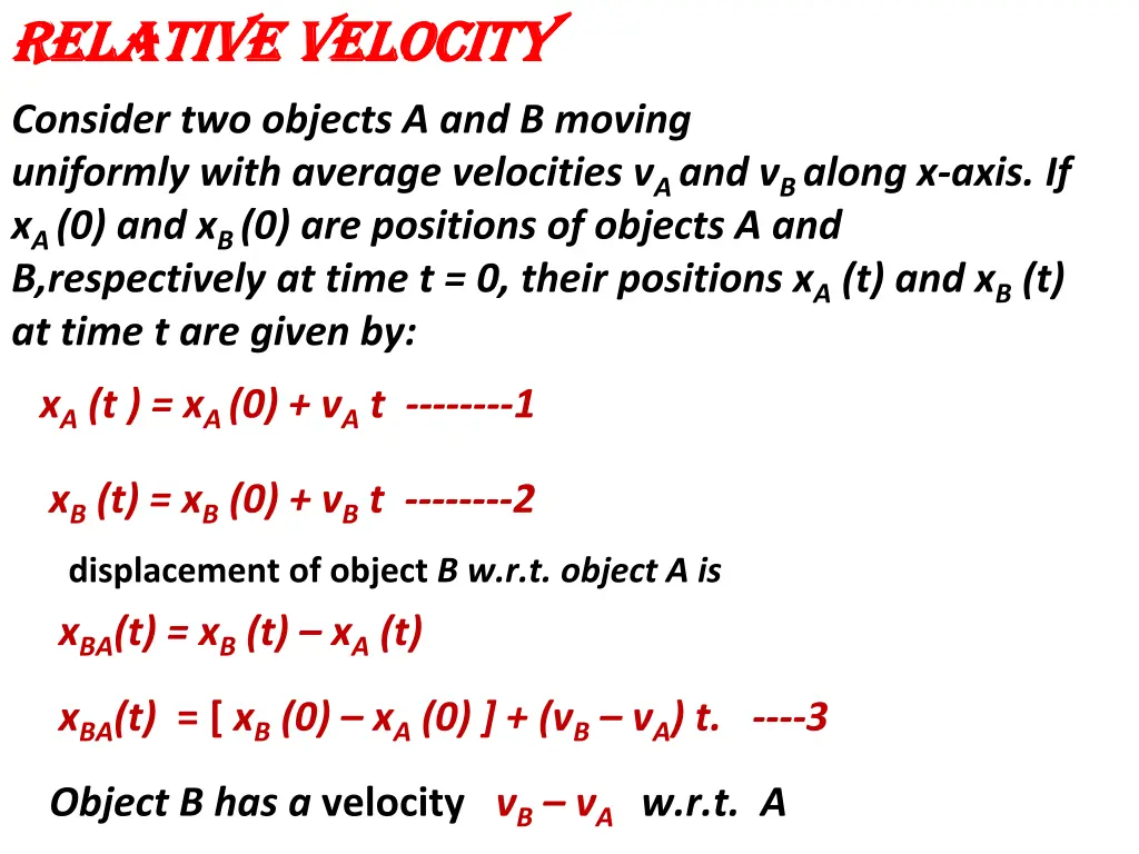 relative velocity relative velocity