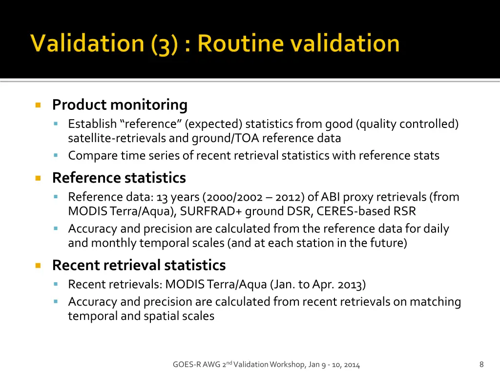product monitoring establish reference expected