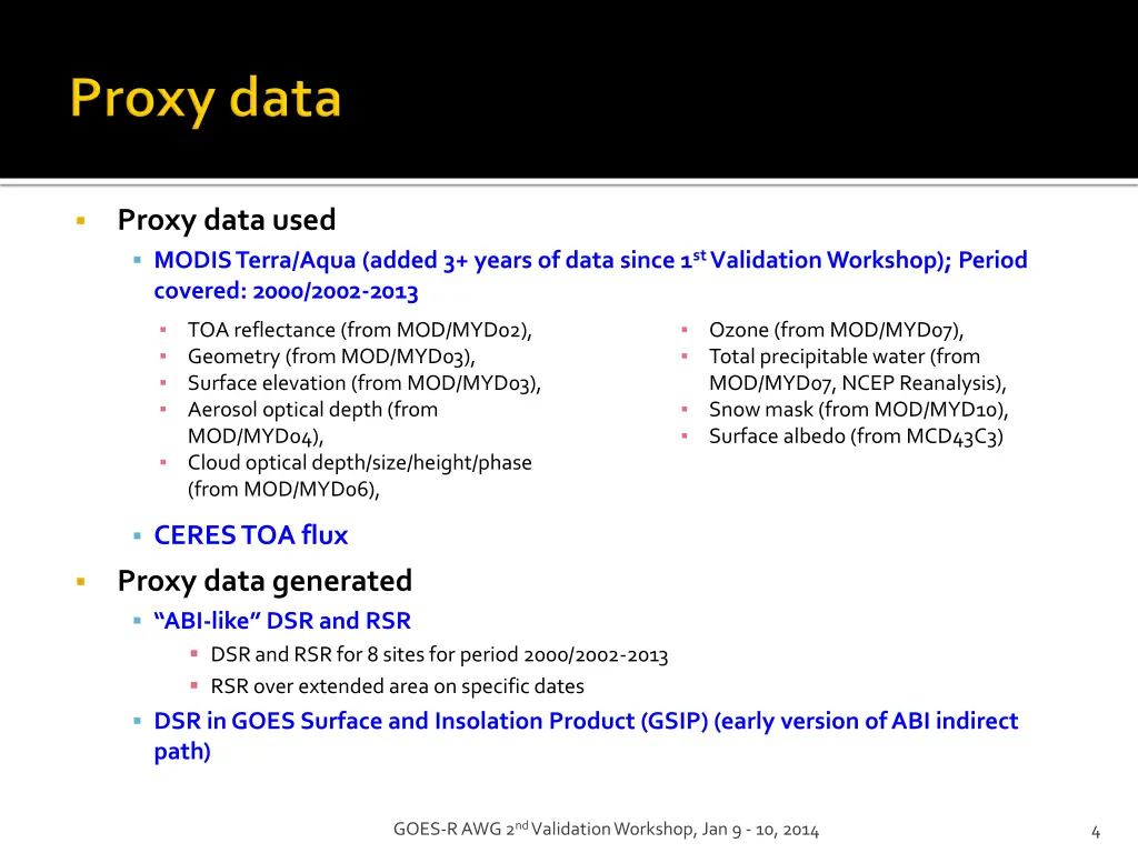 proxy data used modis terra aqua added 3 years