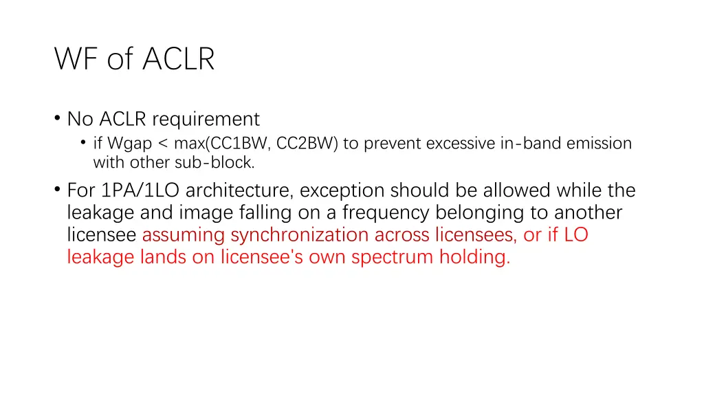 wf of aclr