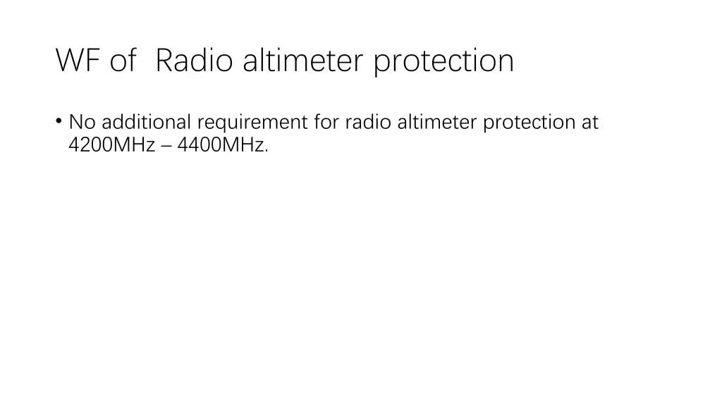 wf of radio altimeter protection