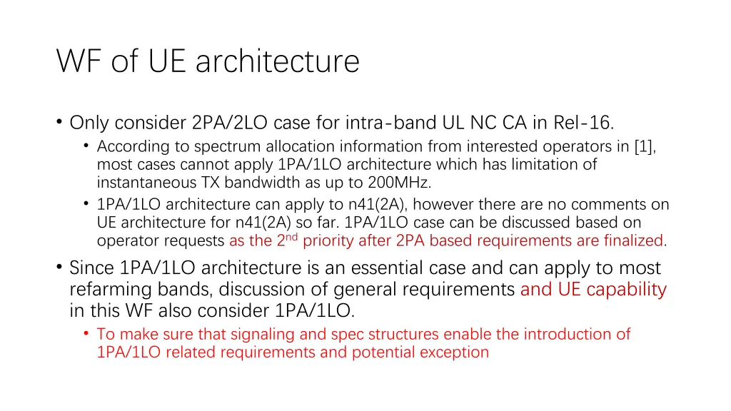 wf of ue architecture