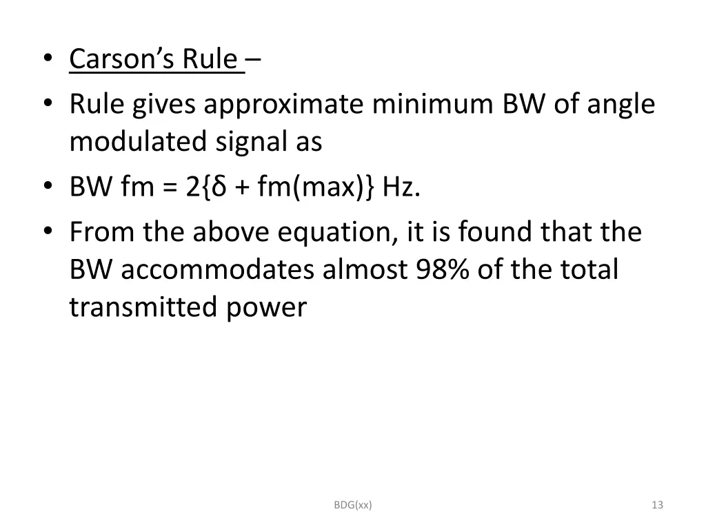 carson s rule rule gives approximate minimum