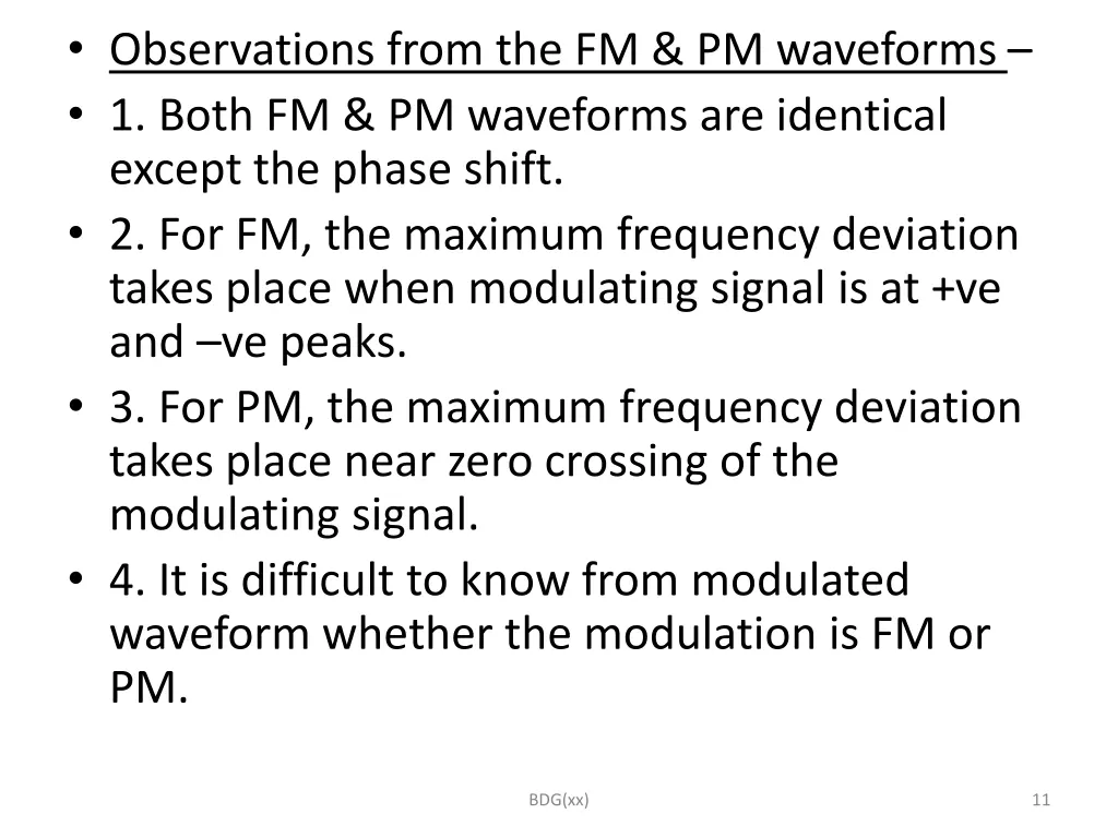 observations from the fm pm waveforms 1 both