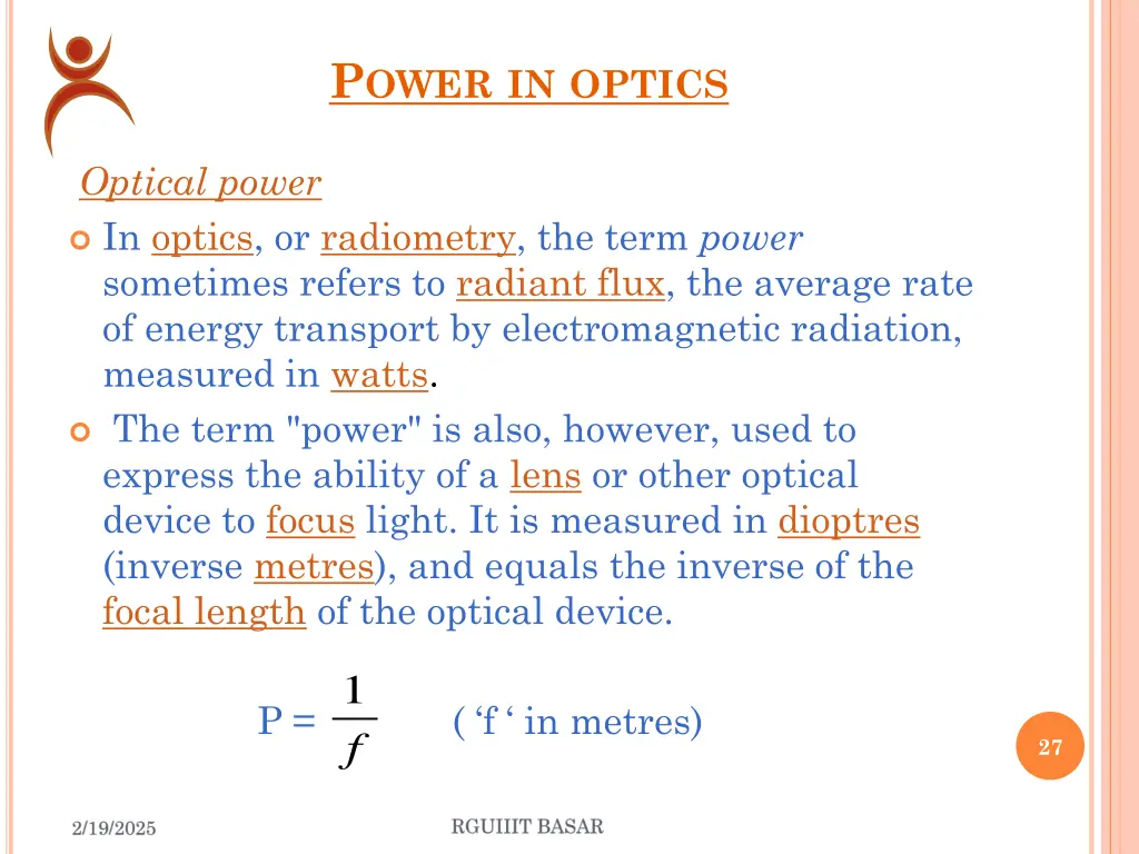 p ower in optics