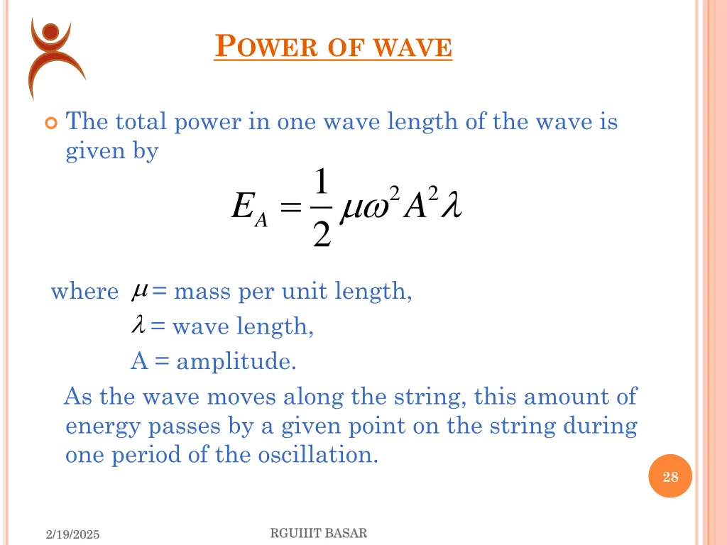 p ower of wave