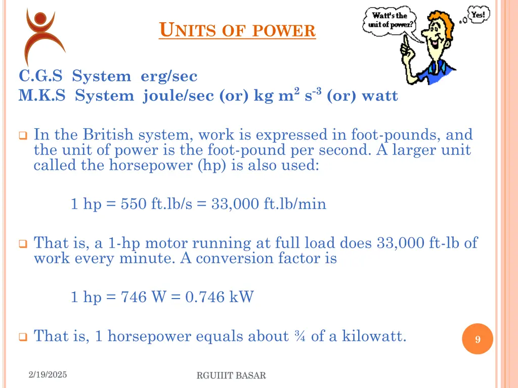 u nits of power