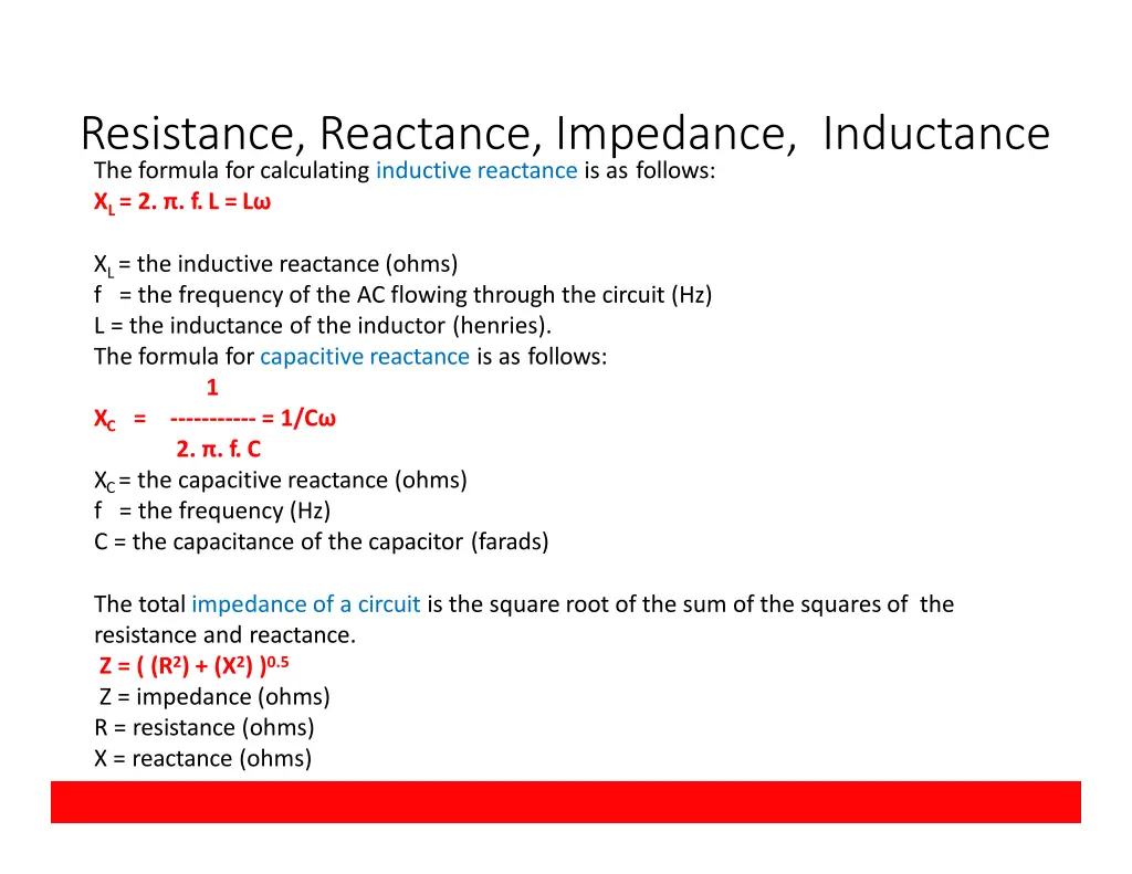 resistance reactance impedance inductance 1