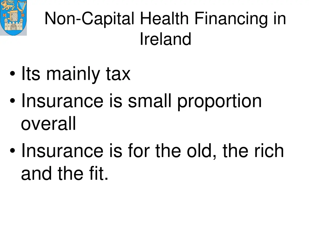 non capital health financing in ireland