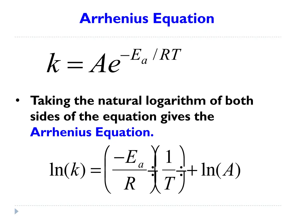 arrhenius equation