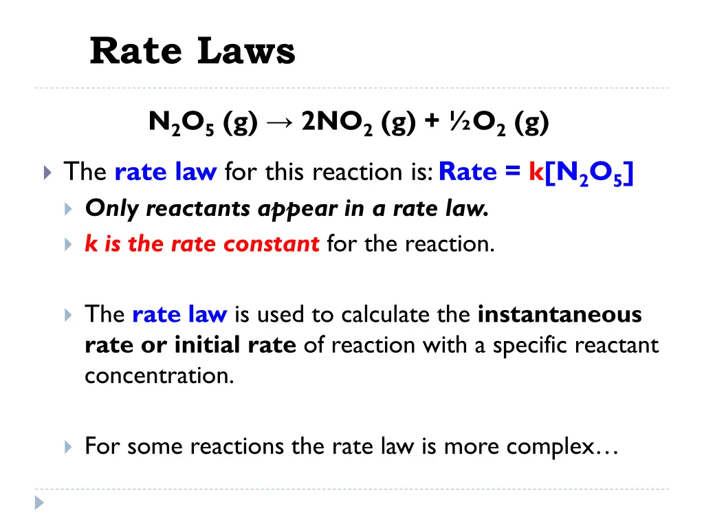 rate laws