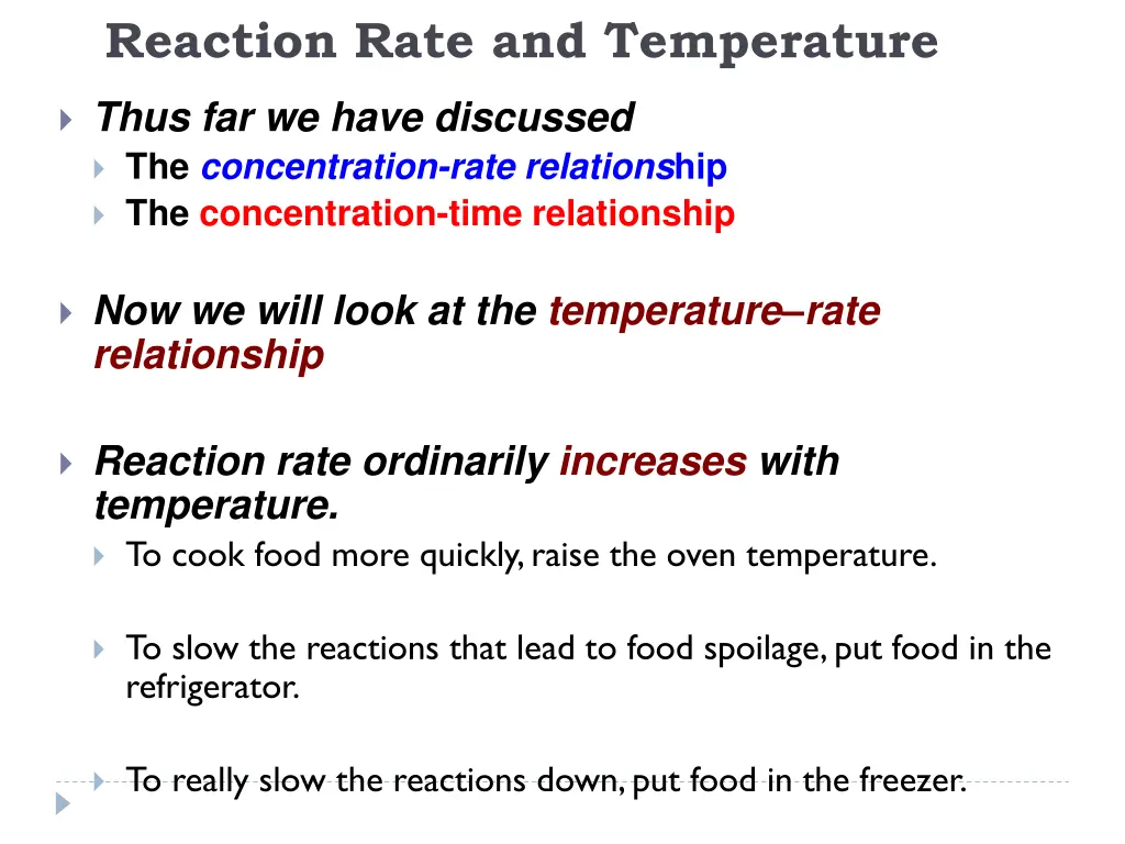 reaction rate and temperature