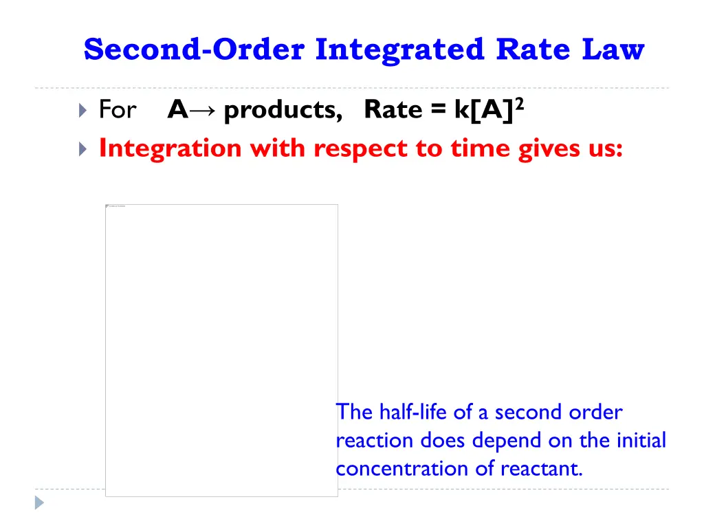 second order integrated rate law