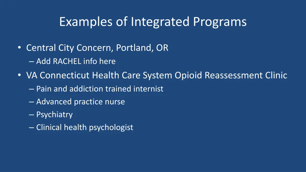 examples of integrated programs 1