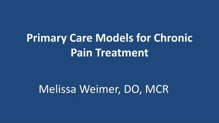 primary care models for chronic pain treatment