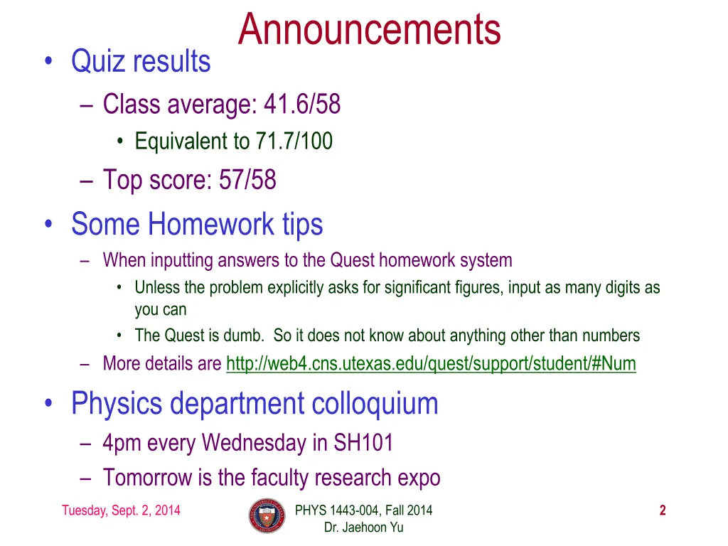 announcements