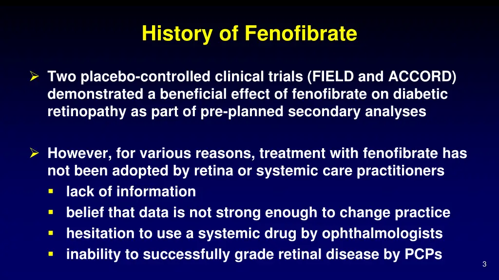 history of fenofibrate