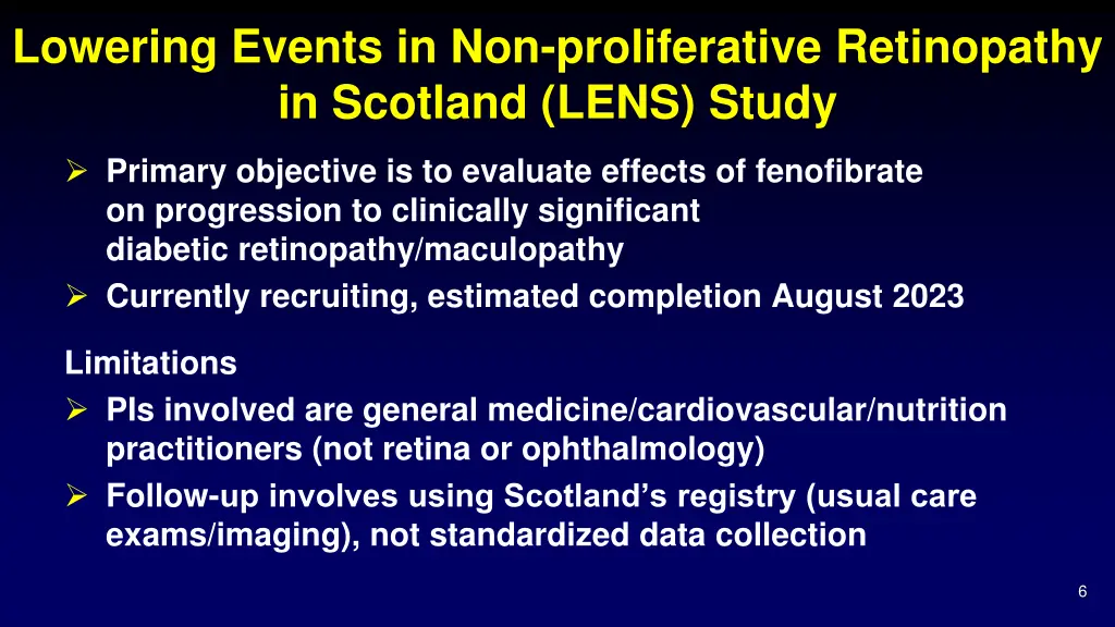 lowering events in non proliferative retinopathy