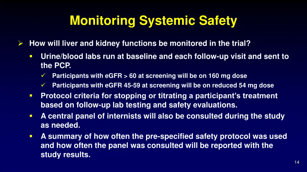 monitoring systemic safety