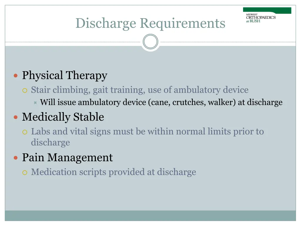 discharge requirements
