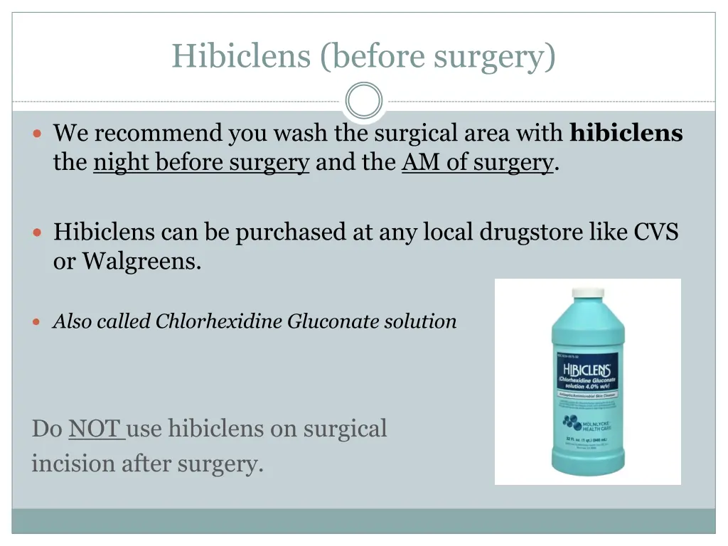 hibiclens before surgery