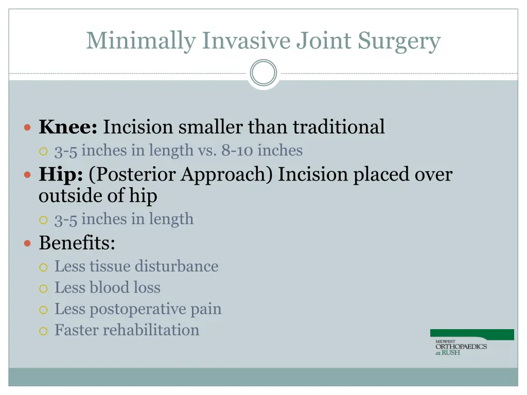 minimally invasive joint surgery