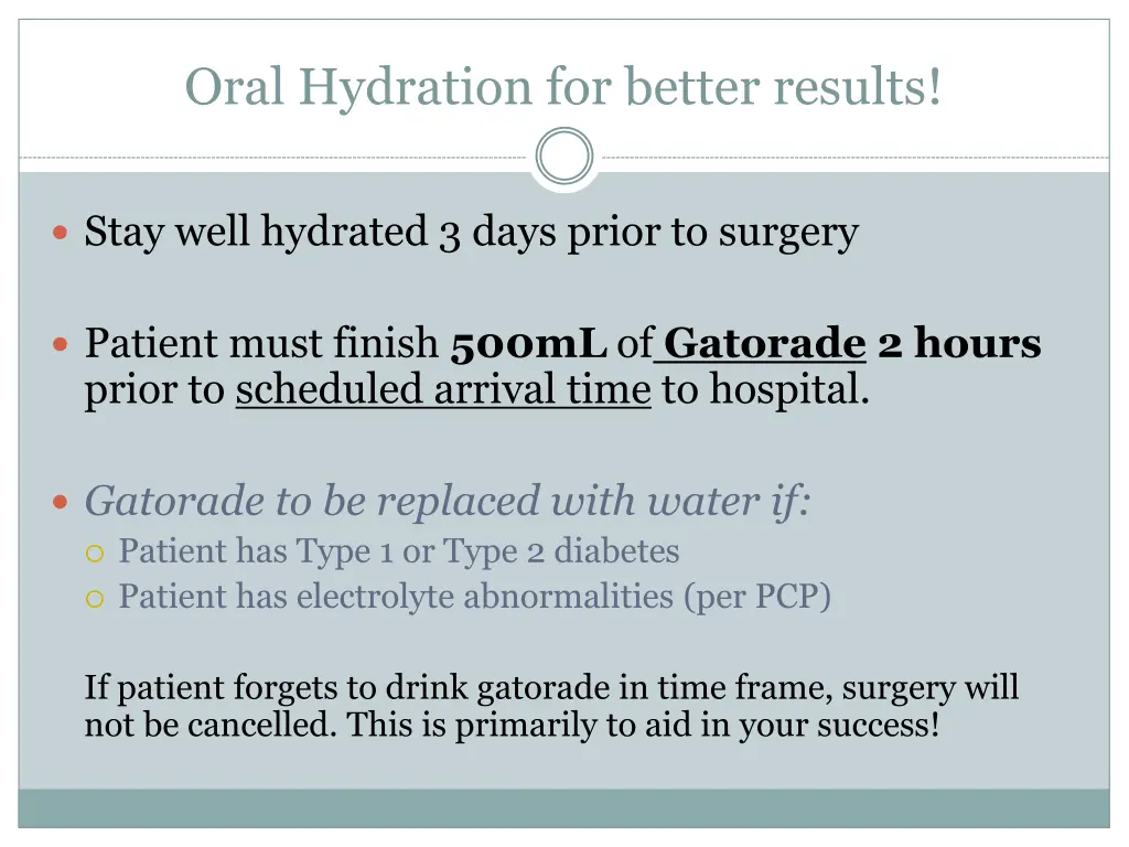 oral hydration for better results