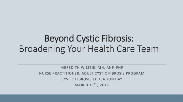 beyond cystic fibrosis beyond cystic fibrosis