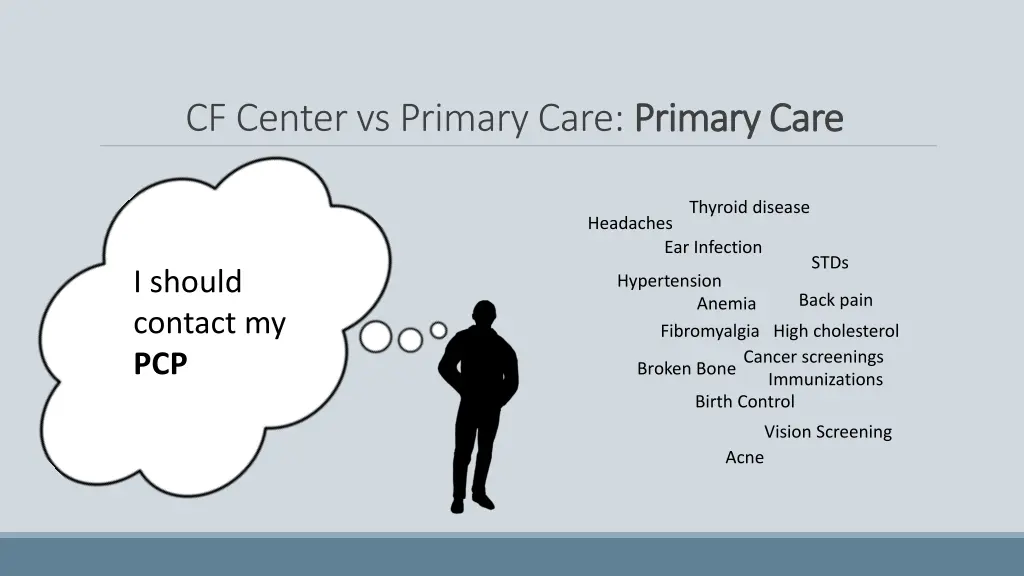 cf center vs primary care primary care 5