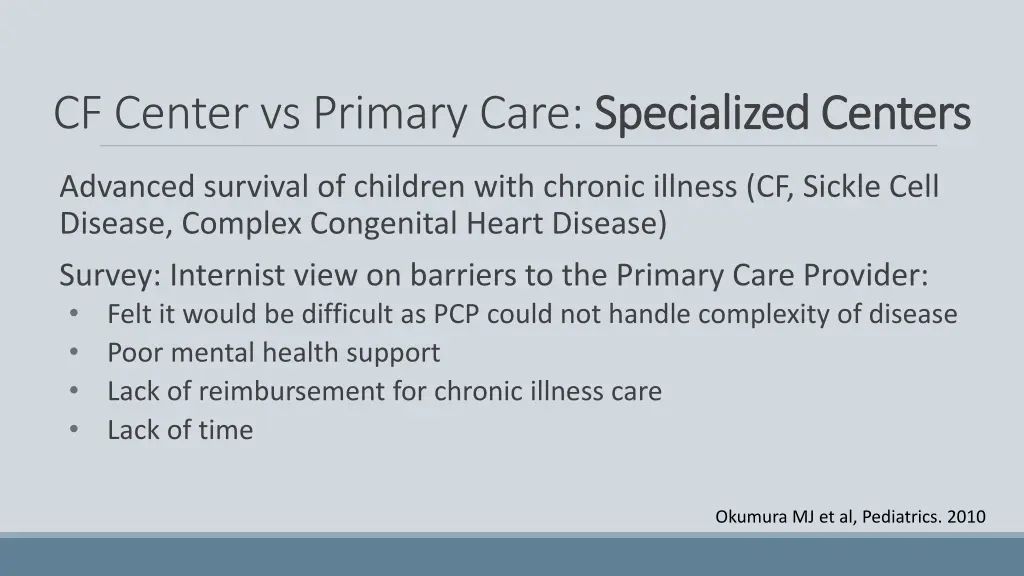 cf center vs primary care specialized centers 1