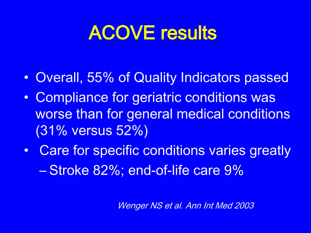 acove results acove results