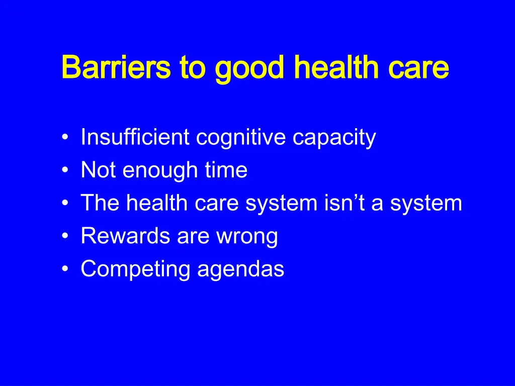 barriers to good health care barriers to good