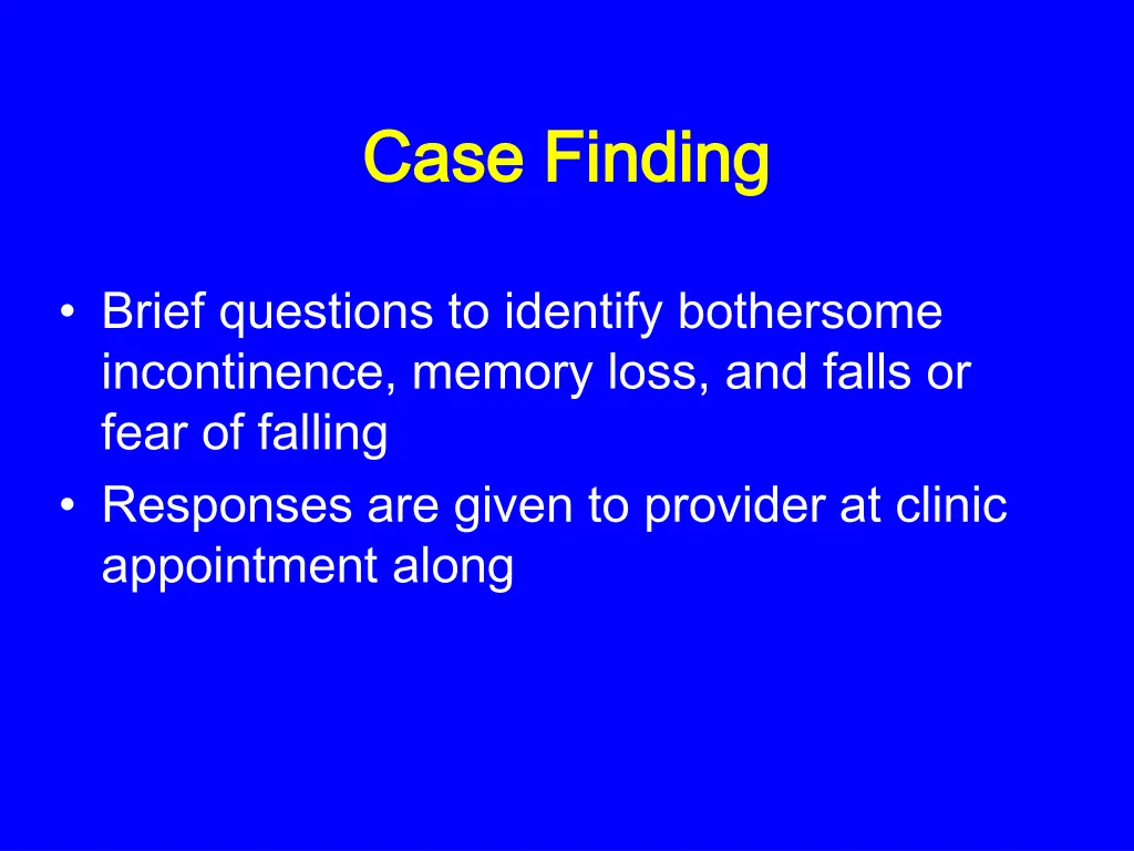 case finding case finding