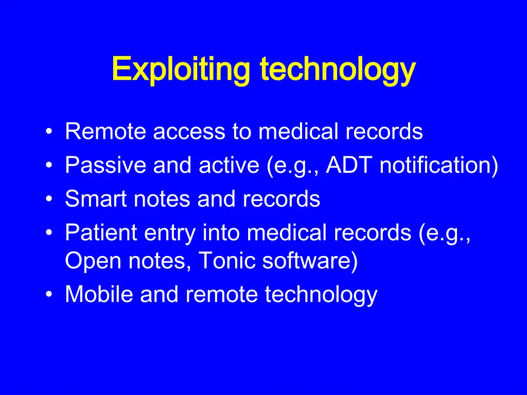 exploiting exploiting technology technology