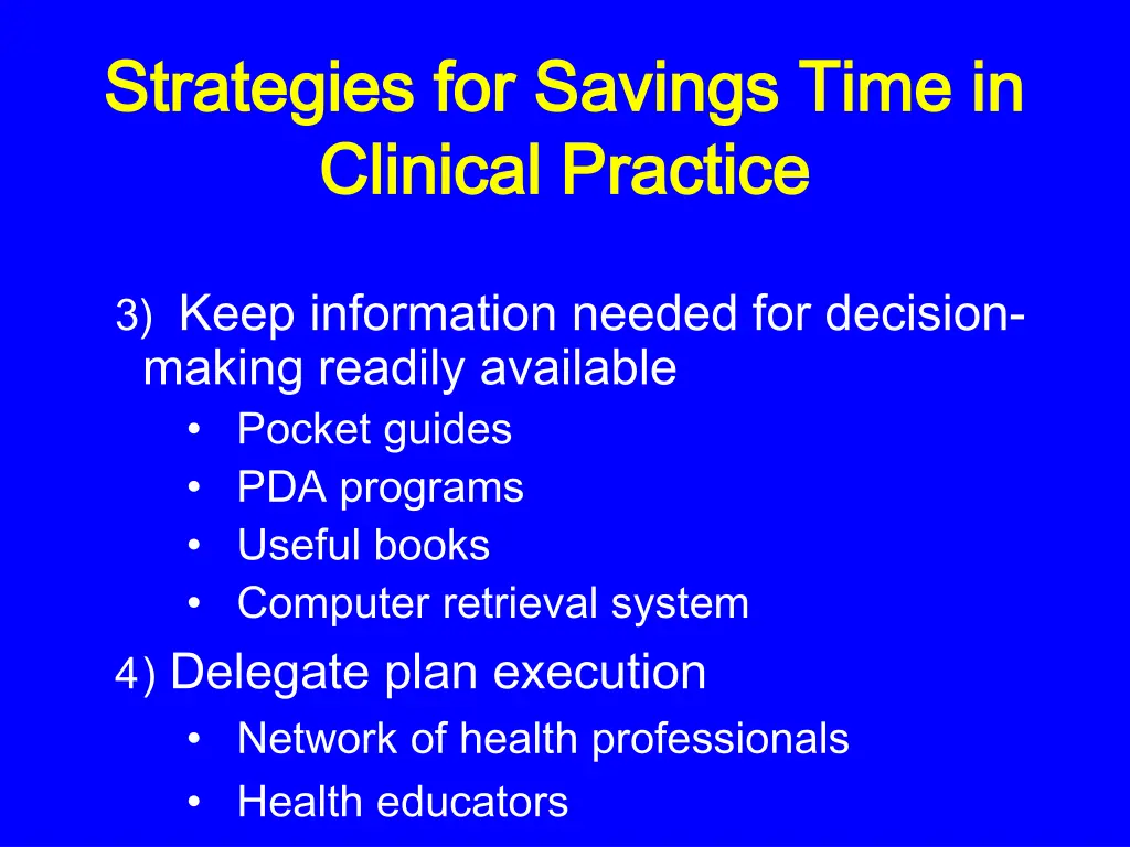 strategies for savings time in strategies