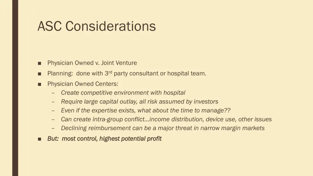asc considerations