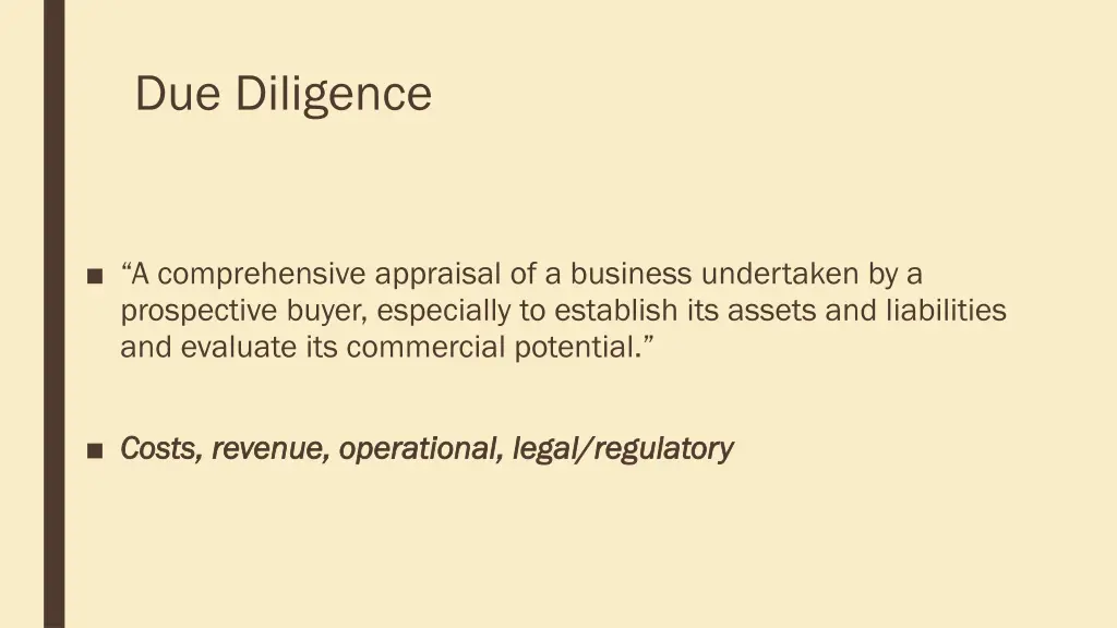 due diligence